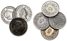 5 Rappen 1921+1932+1934+1950 4 Stk alle FDC