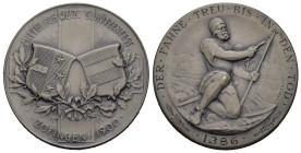 Aargau. Silbermedaille 1900. Zofingen. Mittelschweizerisches Schützenfest. 21.88 g. Richter (Schützenmedaillen) 27a. Selten. Nur 330 Exemplare geprägt...