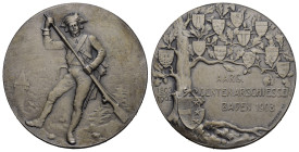 Aargau. Silbermedaille 1903. Baden. Centenarschiessen 1803-1903. 21.58 g. Richter (Schützenmedaillen) 29a Originalbox FDC