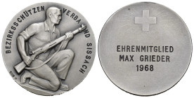 Sissach 1968 Bezirksschützenverband Silber 24.89g 40mm Ri:- unzirkuliert