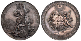 Bern. Kupfermedaille 1891. Burgdorf. Kantonalschützenfest. 41.90 g. Richter (Schützenmedaillen) 215b. Fast FDC min RF