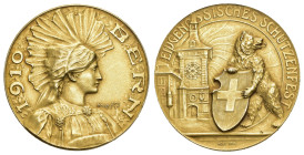 Bern. Goldmedaille 1910. Bern. Eidgenössisches Schützenfest. 12.63 g. Richter (Schützenmedaillen) 263a. Vorzüglich