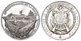 Genf / Genève. Silbermedaille 1881. Genève. Exercices de l'arquebuse et de la navigation. Richter (Schützenmedaillen) 618b. Sehr selten. Nur 200 Exemp...