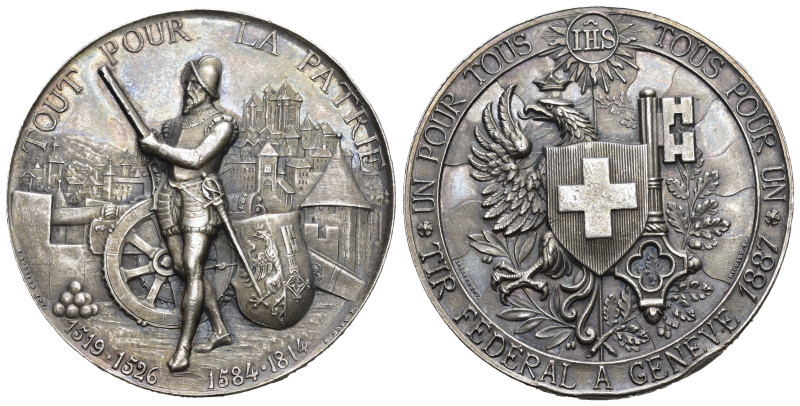 Schweiz | Switzerland | Suisse | Svizzera Genf/Genève. Silbermedaille 1887. Genè...