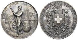 Genf/Genève. Silbermedaille 1887. Genève. Tir fédéral. 38.81 g. Richter (Schützenmedaillen) 628b. Marktverfügbarkeit: Weniger als ca. 400 Exemplare be...