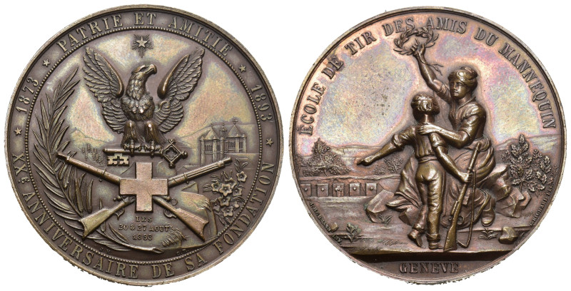 Schweiz | Switzerland | Suisse | Svizzera Genf/Genève. AE Schützenmedaille 1893 ...