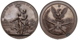 Genf/Genève. Kupfermedaille 1893. Genève. Exercices de l'Arquebuse et de la Navigation. 43.81g. Richter (Schützenmedaillen) 724b . Selten fast FDC kle...