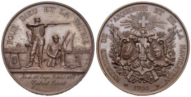 Genf / Genève. Kupfermedaille 1904. Genève. Exercices de l'Arquebuse et de la Navigation. 57.63 g. Richter (Schützenmedaillen) 727b. Äusserst selten /...