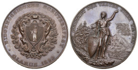 Glarus. Kupfermedaille 1892. Glarus. Eidgenössisches Schützenfest. 41.96 g. Richter (Schützenmedaillen) 808e. FDC