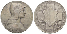 Luzern. Silbermedaille 1901. Luzern. Eidgenössisches Schützenfest. 35.29 g. Richter (Schützenmedaillen) 879b. Originalbox FDC