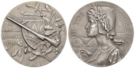 Neuenburg / Neuchâtel. Silbermedaille 1902. Fleurier. Tir cantonal. 36.02 g. Richter (Schützenmedaillen) 986a. Marktverfügbarkeit: Weniger als ca. 250...