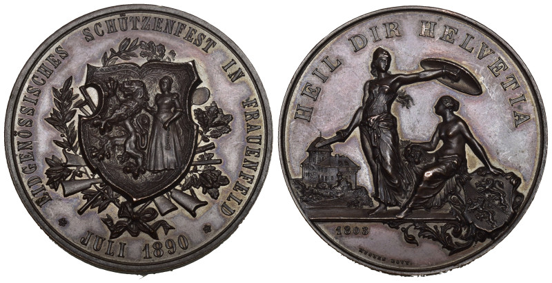 Schweiz | Switzerland | Suisse | Svizzera Thurgau. Kupfermedaille 1890. Frauenfe...