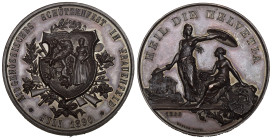 Thurgau. Kupfermedaille 1890. Frauenfeld. Eidgenössisches Schützenfest. 53.42 g. Richter (Schützenmedaillen) 1250c.fast FDC
