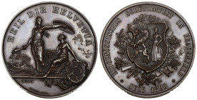 Thurgau. Kupfermedaille 1890. Frauenfeld. Eidgenössisches Schützenfest. 53.42 g. Richter (Schützenmedaillen) 1250c.bis unzirkuliert Randfehler