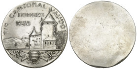 Waadt / Vaud. Morges 1932 Tir Cantonal einseitige Probe Cu-Ni 55mm Richter fehlt s.selten unzirkuliert