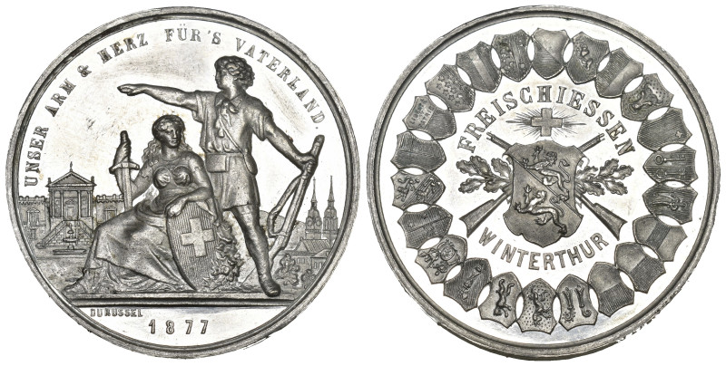 Schweiz | Switzerland | Suisse | Svizzera Zürich Weissmetallmedaille 1877. Freis...