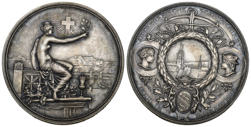 Schweiz | Switzerland | Suisse | Svizzera Zürich. Silbermedaille 1895. Winterthu...