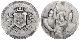 Zürich. Silbermedaille 1902. Winterthur. Zürcher Kantonalschützenfest. 36.94 g. Richter (Schützenmedaillen) 1786a Originalbox FDC