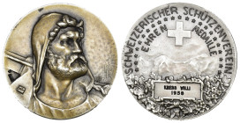 Schweiz 1958 Schweizerischer Schützenverein Silber 32mm 16.6g Ri: 1958a bis unzirkuliert