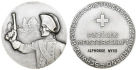 Schweiz O.J Pistole & Revolver Schützenverband Silber 37g 45mm Ri: 1989 FDC