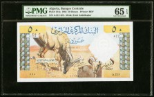 Algeria Banque Centrale D' Algerie 50 Dinars 1.1.1964 Pick 124a PMG Gem Uncirculated 65 EPQ. 

HID09801242017
