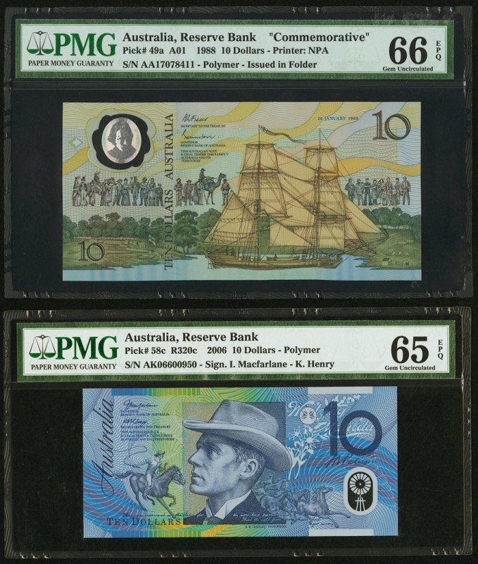 Australia Australia Reserve Bank 10 Dollars 1988; 2006 Pick 49a Commemorative; 5...