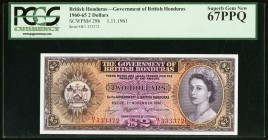 British Honduras Government of British Honduras 2 Dollars 1.11.1961 Pick 29b PCGS Superb Gem New 67PPQ. 

HID09801242017