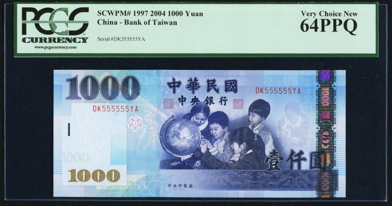 China Bank of Taiwan 1000 Yuan 2004 Pick 1997 PCGS Very Choice New 64PPQ. 

HID0...