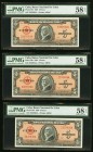 Cuba Banco Nacional de Cuba 5 Pesos 1950 Pick 78b Three Consecutive Examples PMG Choice About Unc 58 EPQ. 

HID09801242017