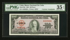 Cuba Banco Nacional de Cuba 100 Pesos 1950 Pick 82a Courtesy Autograph's PMG Choice Very Fine 35 EPQ. 

HID09801242017
