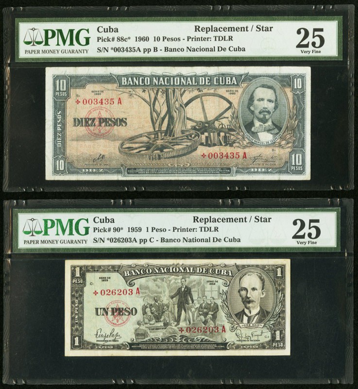 Cuba Banco Nacional de Cuba 10; 1; 5 (2) Pesos 1960; 1959; 1958; 1960 Pick 88c*;...