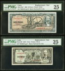 Cuba Banco Nacional de Cuba 10; 1; 5 (2) Pesos 1960; 1959; 1958; 1960 Pick 88c*; 90*; 91a*; 91c* Four Replacement Examples PMG Very Fine 25 (3); PMG V...