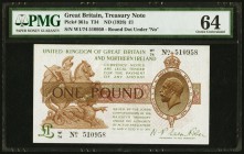 Great Britain Treasury Note 1 Pound ND (1928) Pick 361a PMG Choice Uncirculated 64. 

HID09801242017