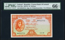 Ireland Central Bank of Ireland 10 Shillings 6.6.1968 Pick 63a PMG Gem Uncirculated 66 EPQ. 

HID09801242017