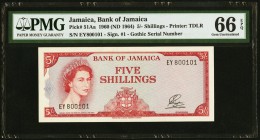 Jamaica Bank of Jamaica 5 Shillings ND (1960) Pick 51Aa PMG Gem Uncirculated 66 EPQ. 

HID09801242017