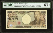 Solid Serial Number 888888 Japan Bank of Japan 10,000 Yen ND (2004) Pick 106d PMG Superb Gem Unc 67 EPQ. 

HID09801242017