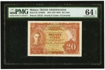 Malaya Board of Commissioners of Currency 20 Cents 1941 (ND 1945) Pick 9a PMG Choice Uncirculated 64 EPQ. 

HID09801242017