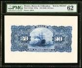 Mexico Banco de Chihuahua 20 Pesos ND (1889) Pick S123p2 M78p Back Proof PMG Uncirculated 62. Tear.

HID09801242017