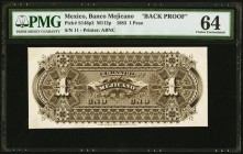 Mexico Banco Mejicano 1 Peso 1883 Pick S146p2 M112p Proof PMG Choice Uncirculated 64. 

HID09801242017
