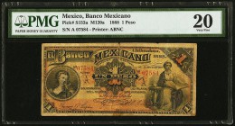 Mexico Banco Mexicano 1 Peso 1888 Pick S153a M120a PMG Very Fine 20. Split.

HID09801242017