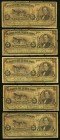 Mexico Banco de Neuvo Leon 5 Pesos 1903-10 M434b (2); M434c (3) Good or better. Each note has some edge wear and splits.

HID09801242017