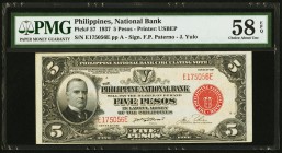 Philippines National Bank 5 Pesos 1937 Pick 57 PMG Choice About Unc 58 EPQ. 

HID09801242017