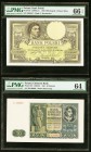 Poland Bank Polski; Emission Bank 500; 50 Zlotych 1919; 1941 Pick 58; 102 Two Examples PMG Gem Uncirculated 66 EPQ; Choice Uncirculated 64. 

HID09801...