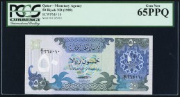 Qatar Monetary Agency 50 Riyals ND (1989) Pick 10 PCGS Gem New 65PPQ. 

HID09801242017