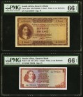 South Africa South African Reserve Bank 1 Rand ND (1962-65; 1975) Pick 103b; 115b Two Examples PMG Gem Uncirculated 66 EPQ (2). 

HID09801242017