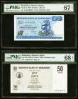 Zimbabwe Reserve Bank of Zimbabwe Lot Of Five Graded Examples. 2 Dollars 1983 Pick 1b PMG Superb Gem Unc 67 EPQ. 50 Cents 2006 Pick 36 PMG Superb Gem ...