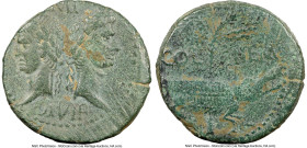 Augustus (27 BC-AD 14), with Marcus Agrippa (died 12 BC). AE dupondius (27mm, 12.76 gm, 6h). NGC Choice VF 4/5 - 4/5, adjusted flan. Gaul, Nemausus, c...