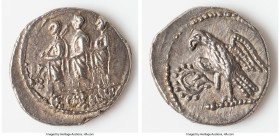 SCYTHIA. Geto-Dacians. Coson (ca. after 54 BC). AR drachm (19mm, 4.30 gm, 11h). Choice VF. Sarmatia, Olbia. KOΣΩN, Roman consul (L. Junius Brutus) wal...