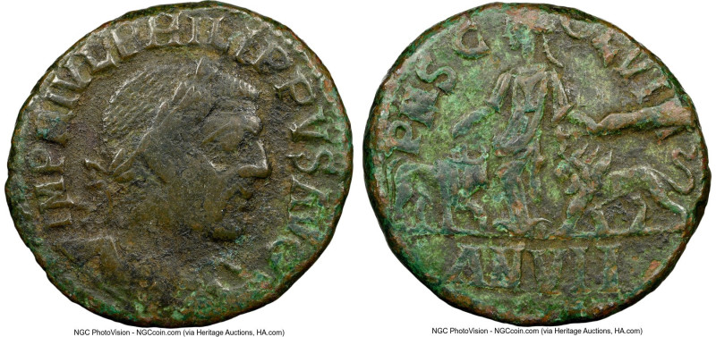 MOESIA. Viminacium. Philip I (AD 244-249). AE (29mm, 1h). NGC VF. Dated Regnal Y...