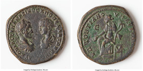 MOESIA INFERIOR. Marcianopolis. Macrinus (AD 217-218) with Diadumenian. AE pentassarion (28mm, 13.46 gm, 1h). VF. Pontianus, magistrate. AY K OΠEΛ CEY...